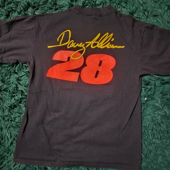 Vintage 90s Davey Allison Havoline NASCAR Tee Premier Sportswear USA XL - Picture 2 of 6